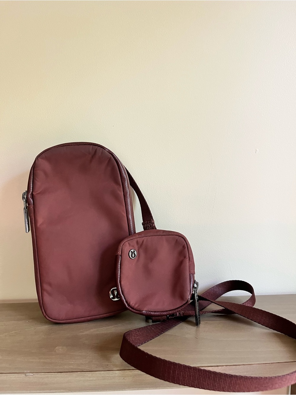 lululemon athletica Men's Brown Sling Bag with Coin Pouch